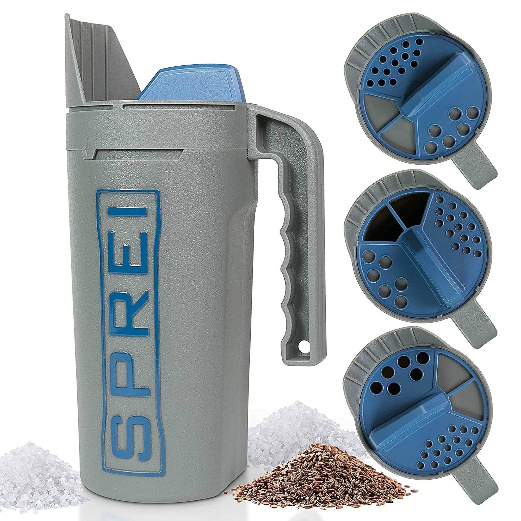 SPREI, Handheld Shaker Spreader Dispenser for Salt, Seed, Max. Spread Width 5 ft, Model# 98015978